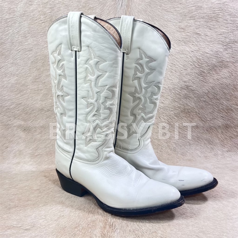 Vintage Rancho Loco White Cowboy Boots - Picture 2 of 7